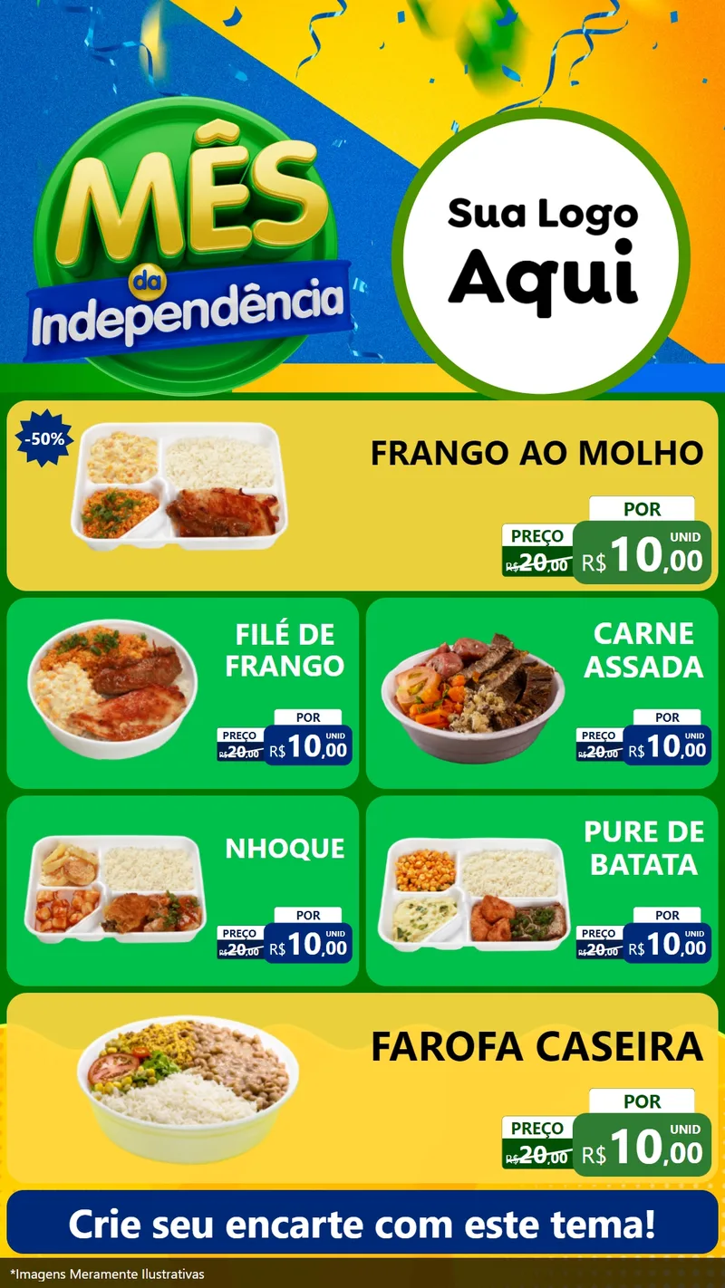 Modelo de TV para TV Vertical com o tema Mês da Independência para Restaurante