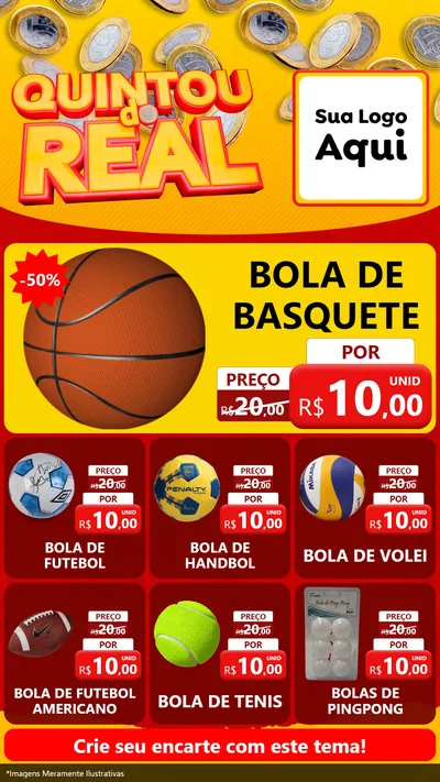 Modelo de Rede Social para Stories com o tema Quintou do Real para Artigos Esportivos