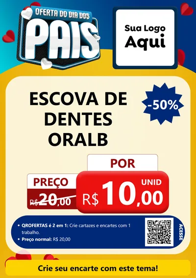 Modelo de Cartaz para Cartaz A4 Vertical com o tema Oferta Do Dia Dos Pais para Higiene Pessoal