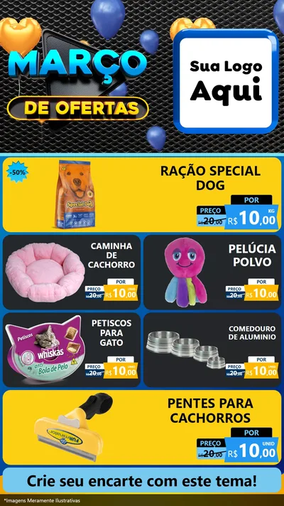 Modelo de TV para TV Vertical com o tema Março de Ofertas para Pet Shop