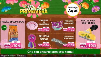 Modelo de TV para TV Horizontal com o tema Mês da Primavera para Pet Shop