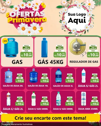 Modelo de Rede Social para Feed Instagram com o tema Ofertas de Primavera para Água e gás