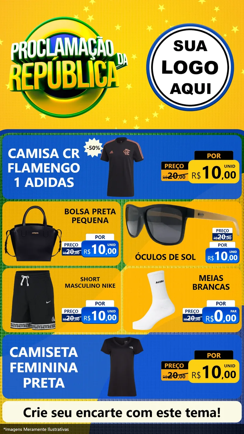 Modelo de TV para TV Vertical com o tema Proclamação da República para Roupas e acessórios