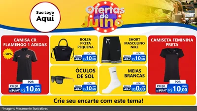 Modelo de TV para TV Horizontal com o tema Ofertas de Julho para Roupas e acessórios