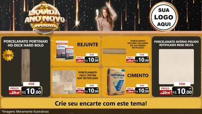 Modelo de TV para TV Horizontal com o tema Liquida Ano Novo Imperdível para Pisos e revestimentos