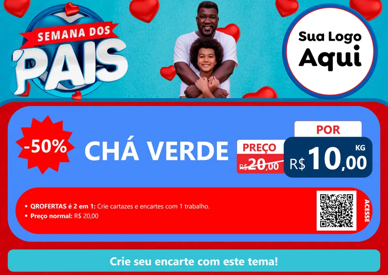 Modelo de Cartaz para Cartaz A4 Horizontal com o tema Semana Dos Pais para Produtos Naturais