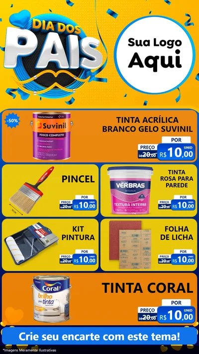 Modelo de TV para TV Vertical com o tema Dia dos Pais para Tintas e Ferramentas