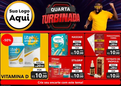 Modelo de Encarte para Encarte A4 Horizontal com o tema Quarta Turbinada para Farmácia