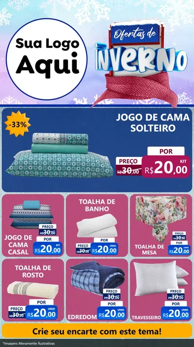 Modelo de Rede Social para Stories com o tema Ofertas de Inverno para Cama, Mesa e Banho