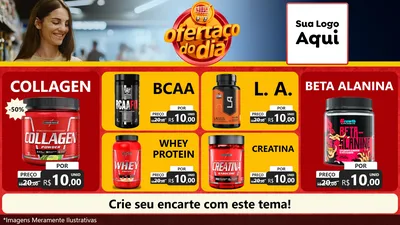 Modelo de TV para TV Horizontal com o tema Ofertaço Do Dia para Suplementos alimentares