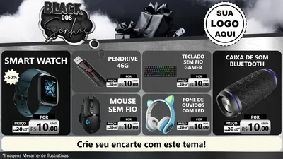 Modelo de TV para TV Horizontal com o tema Black dos Sonhos para Informática