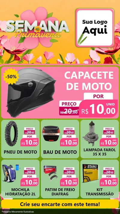 Modelo de Rede Social para Stories com o tema Semana da Primavera para Moto peças