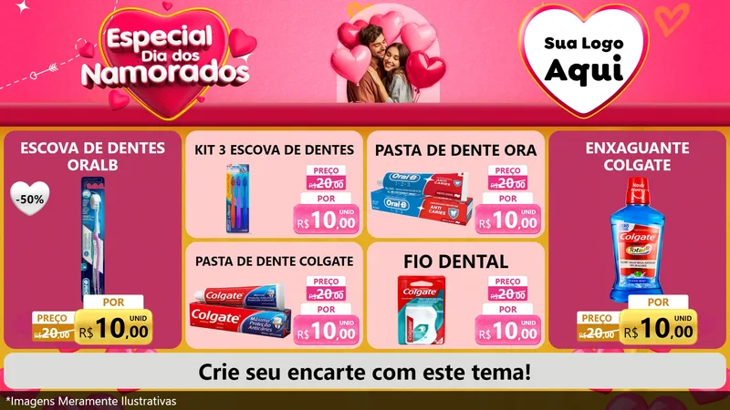 Modelo de TV para TV Horizontal com o tema Especial Dia dos Namorados para Higiene Pessoal