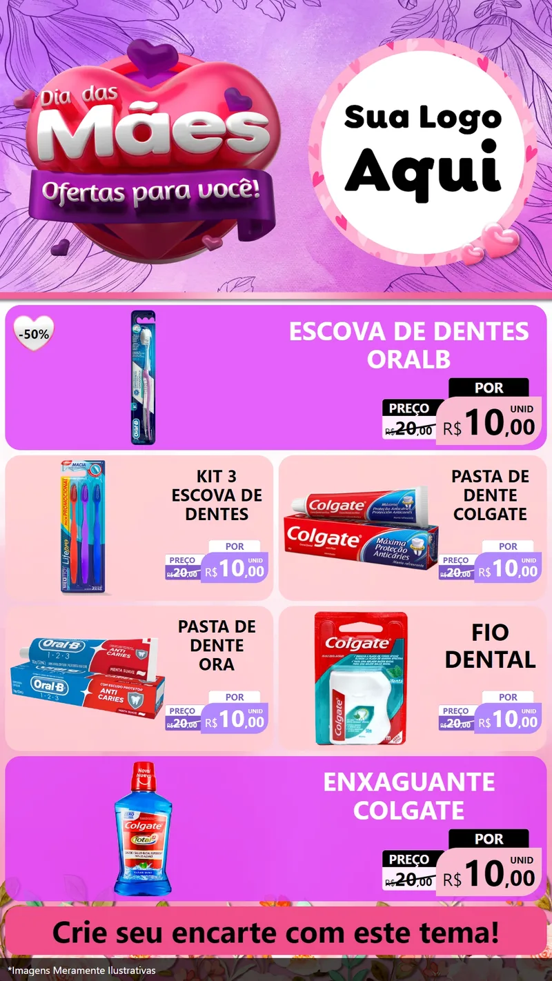 Modelo de TV para TV Vertical com o tema Dia das Mães Ofertas para Você! para Higiene Pessoal