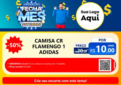 Modelo de Cartaz para Cartaz A4 Horizontal com o tema Operação Fecha Mês Setembro para Roupas e acessórios
