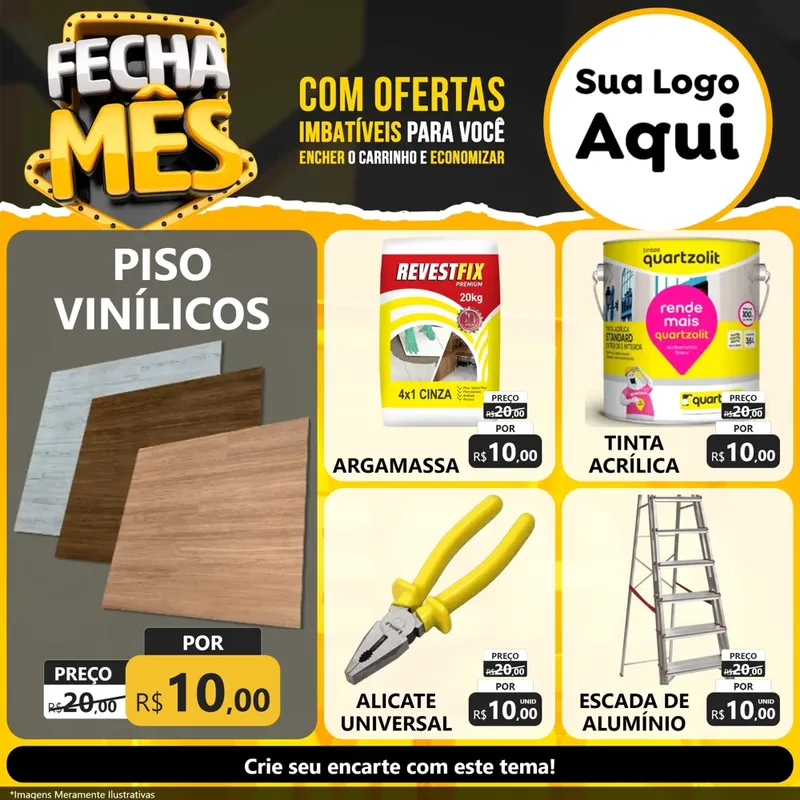 Modelo de Rede Social para Feed Facebook com o tema Fecha Mês para Material para Construção
