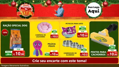 Modelo de TV para TV Horizontal com o tema Promoção de Natal para Pet Shop