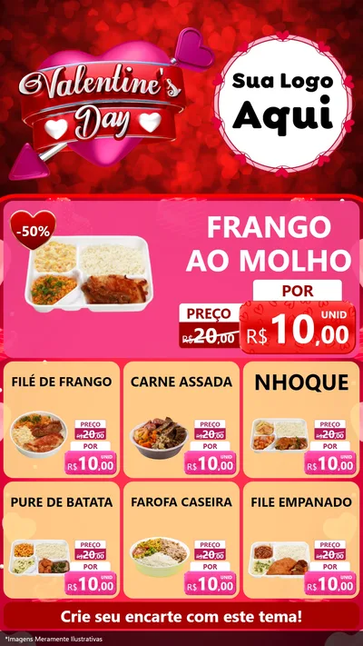 Modelo de Rede Social para Stories com o tema Valentine's Day para Restaurante