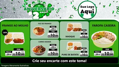 Modelo de TV para TV Horizontal com o tema Promoção de Aniversário - 2 Anos para Restaurante