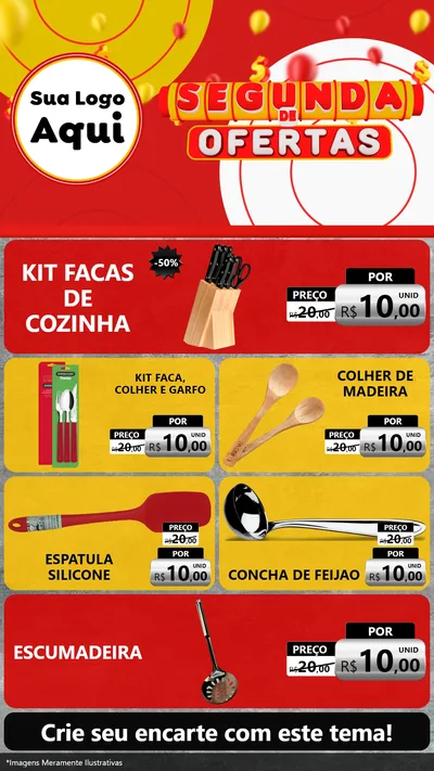 Modelo de TV para TV Vertical com o tema Segunda de Ofertas para Utilidades Domésticas