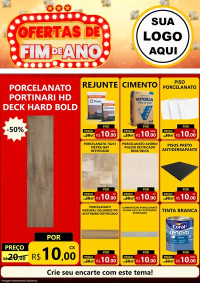 Modelo de Encarte para Encarte A4 Vertical com o tema Ofertas de Fim de Ano para Pisos e revestimentos