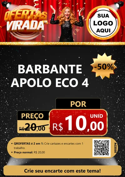 Modelo de Cartaz para Cartaz A4 Vertical com o tema Ofertas da Virada para Armarinho e Aviamentos