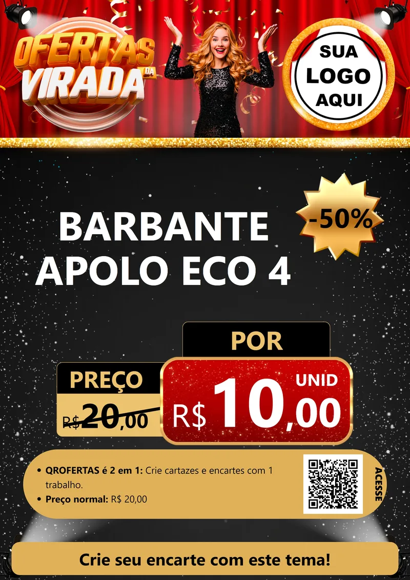 Modelo de Cartaz para Cartaz A4 Vertical com o tema Ofertas da Virada para Armarinho e Aviamentos