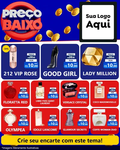 Modelo de Rede Social para Feed Instagram com o tema Preço Baixo para Perfumes