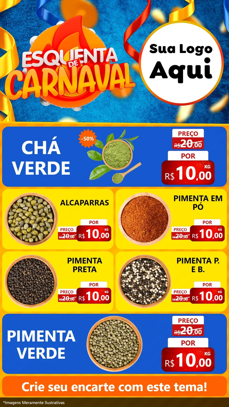 Modelo de TV para TV Vertical com o tema Esquenta de Carnaval para Produtos Naturais
