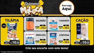 Modelo de TV para TV Horizontal com o tema Quinzena Maluca para Peixaria