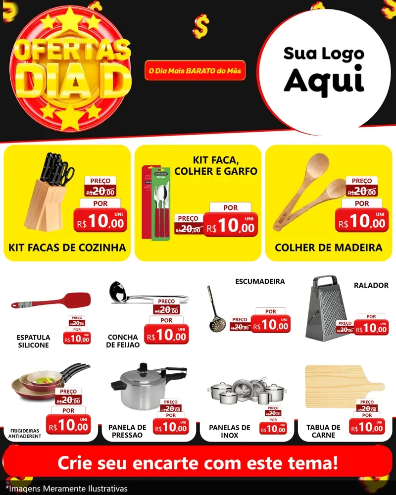 Modelo de Rede Social para Feed Instagram com o tema Dia D para Utilidades Domésticas