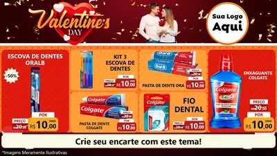Modelo de TV para TV Horizontal com o tema Valentine's Day para Higiene Pessoal