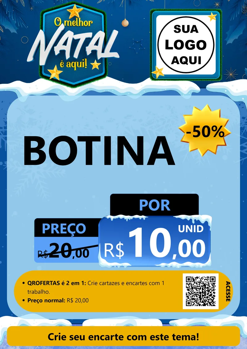 Modelo de Cartaz para Cartaz A4 Vertical com o tema O Melhor Natal É Aqui! para Agropecuária