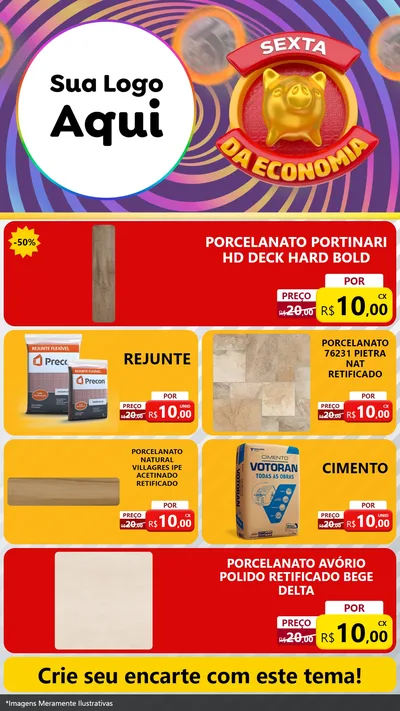 Modelo de TV para TV Vertical com o tema Sexta da Economia para Pisos e revestimentos