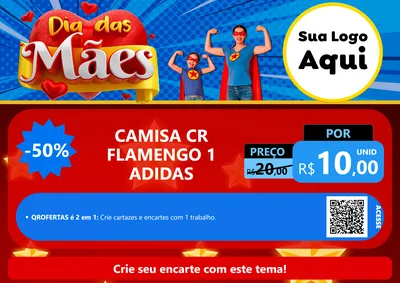 Modelo de Cartaz para Cartaz A4 Horizontal com o tema Dia das Mães para Roupas e acessórios