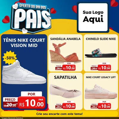 Modelo de Rede Social para Feed Facebook com o tema Oferta Do Dia Dos Pais para Calçados