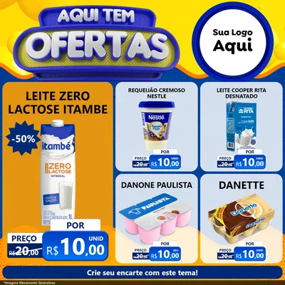 Modelo de Rede Social para Feed Facebook com o tema Aqui Tem Ofertas para Frios e Laticínios