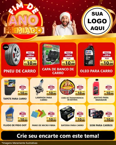 Modelo de Rede Social para Feed Instagram com o tema Fim de Ano Premiado para Auto peças