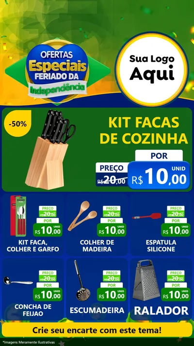 Modelo de Rede Social para Stories com o tema Ofertas Especiais Feriado da Independência para Utilidades Domésticas