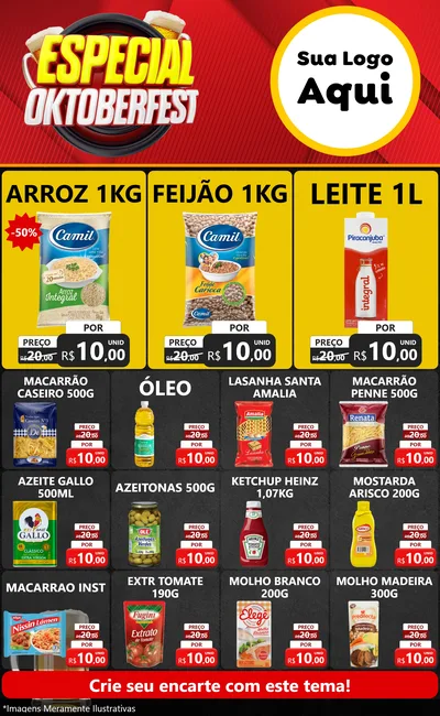 Modelo de Encarte para Encarte Grande com o tema Especial Oktoberfest para Supermercado