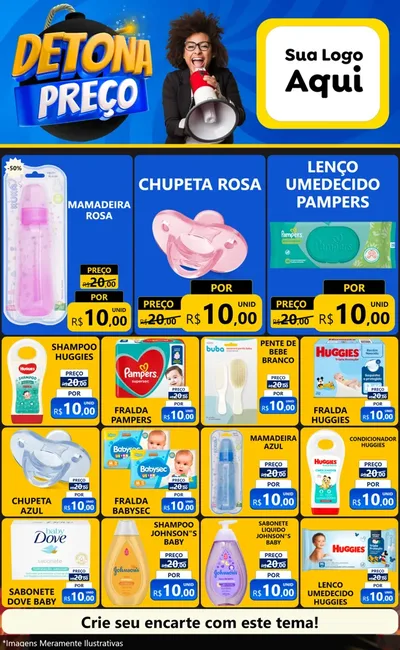 Modelo de Encarte para Encarte Grande com o tema Detona Preços para Bebês