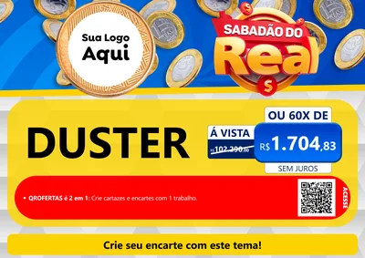 Modelo de Cartaz para Cartaz A4 Horizontal com o tema Sabadão do Real para Concessionaria de Carros