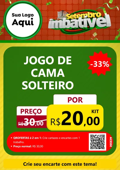 Modelo de Cartaz para Cartaz A4 Vertical com o tema Setembro Imbatível para Cama, Mesa e Banho