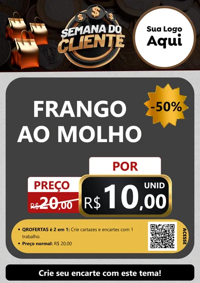 Modelo de Cartaz para Cartaz A4 Vertical com o tema Semana do Cliente para Restaurante