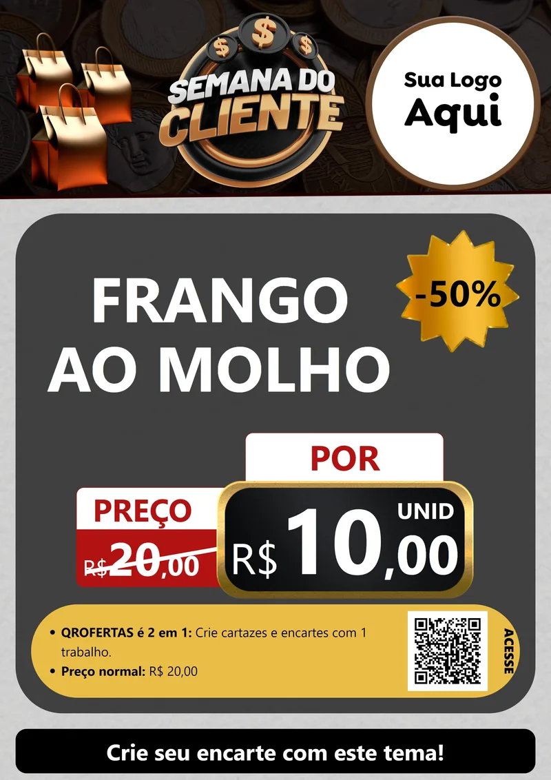 Modelo de Cartaz para Cartaz A4 Vertical com o tema Semana do Cliente para Restaurante