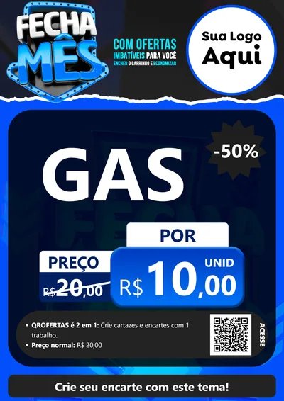 Modelo de Cartaz para Cartaz A4 Vertical com o tema Fecha Mês para Água e gás