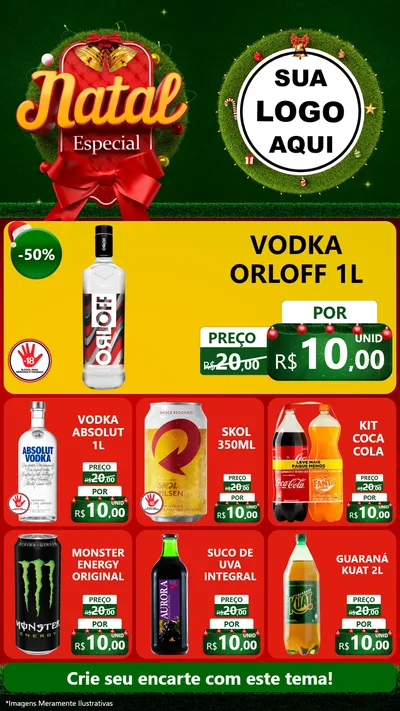 Modelo de Rede Social para Stories com o tema Natal Especial para Distribuidora de bebidas