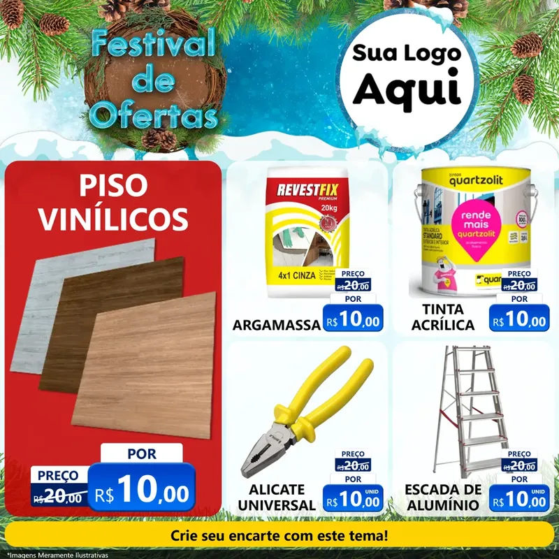 Modelo de Rede Social para Feed Facebook com o tema Festival de Ofertas - Inverno para Material para Construção