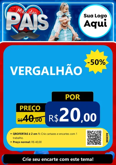 Modelo de Cartaz para Cartaz A4 Vertical com o tema Mês Dos Pais para Ferragens