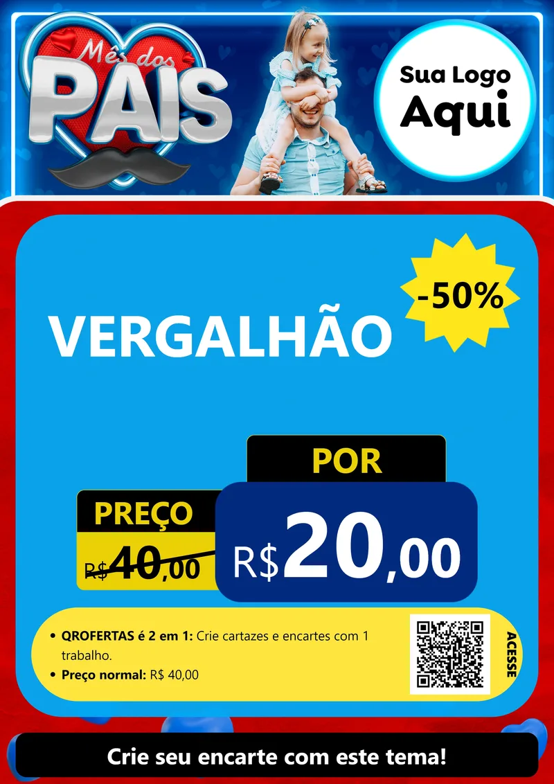 Modelo de Cartaz para Cartaz A4 Vertical com o tema Mês Dos Pais para Ferragens